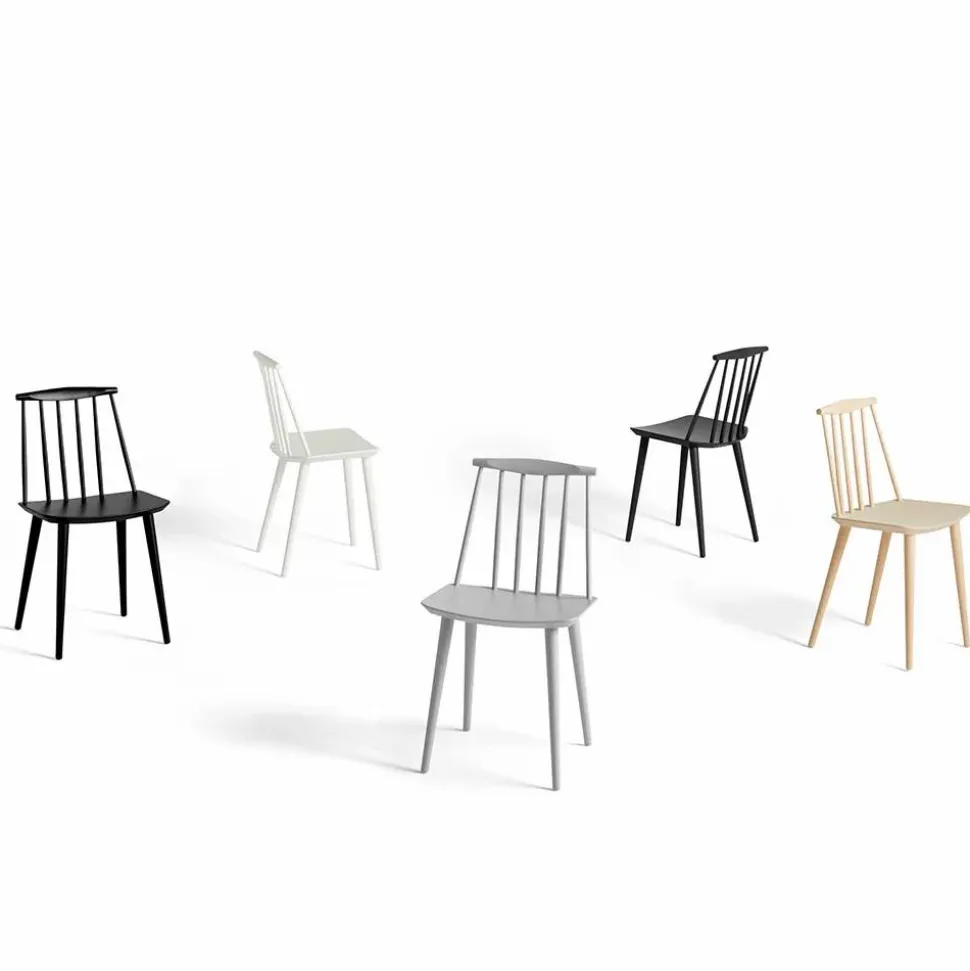 J77 stol Black lacquered beech