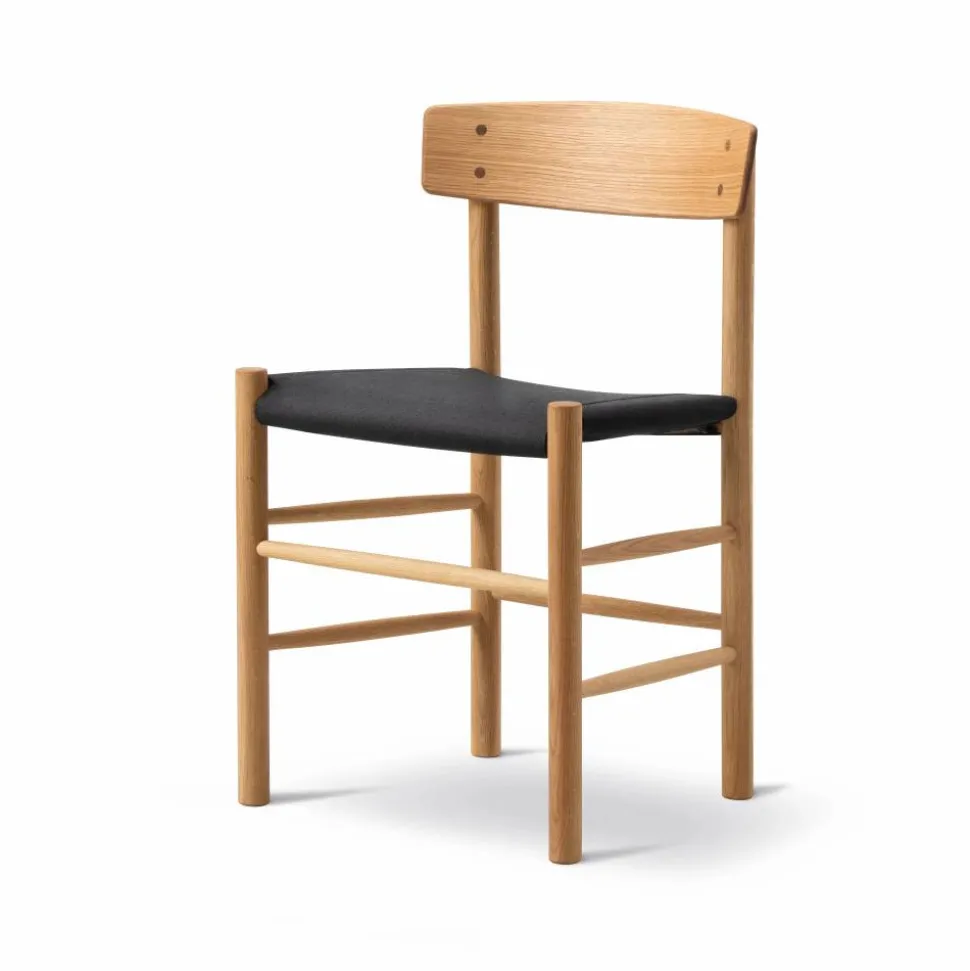 J39 stol Oljad ek-svart canvas