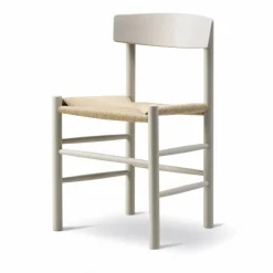 J39 stol Pebble grey-flätad natur