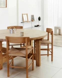 J39 stol Vintage lacquered-flätad natur