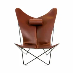 KS Chair fladdermusfåtölj Läder cognac svart stativ