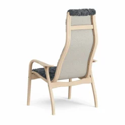 Lamini barnfåtölj lackad bok/fårskinn Charcoal (mörkgrå)