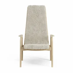 Lamini barnfåtölj lackad ek/fårskinn Moonlight (beige)