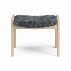 Lamini fotpall till barn lackad bok/fårskinn Charcoal (mörkgrå)