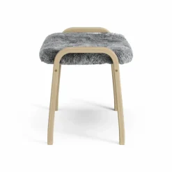 Lamini fotpall till barn lackad ek/fårskinn Scandinavian Grey (grå)