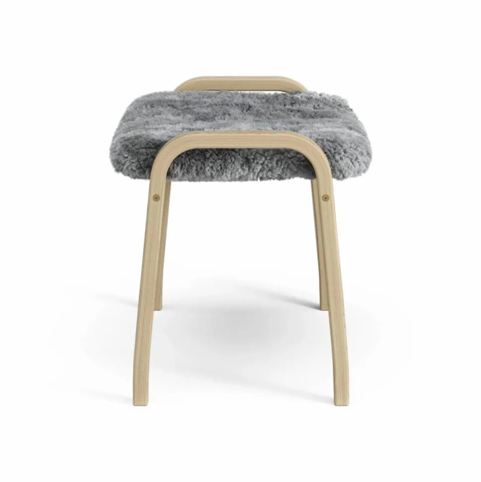 Lamini fotpall till barn lackad ek/fårskinn Scandinavian Grey (grå)