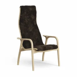 Lamini barnfåtölj lackad ek/fårskinn Espresso (brun)