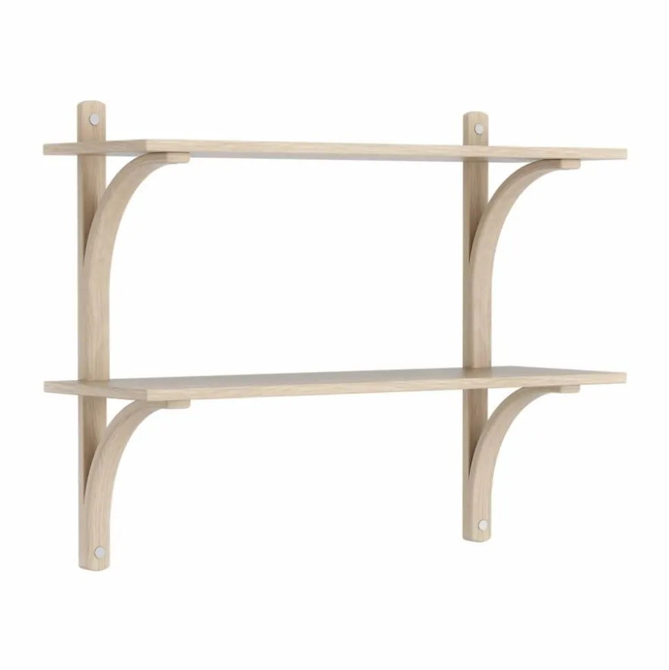 Levi hylla Vitpig. ek-rostfritt stål 2 hyllplan 90 cm