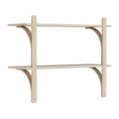 Levi hylla Vitpig. ek-rostfritt stål 2 hyllplan 90 cm