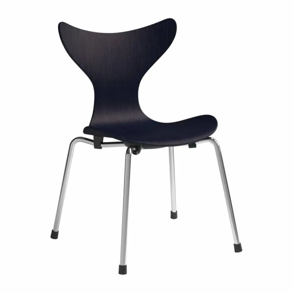 Liljan barnstol Midnight blue målad ask-krom