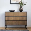 Line byrå walnut/black 3 lådor sockel