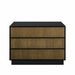 Line byrå walnut/black 3 lådor sockel