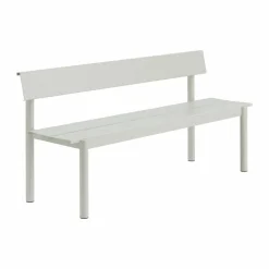Linear Steel bänk med ryggstöd Grey 170x34 cm