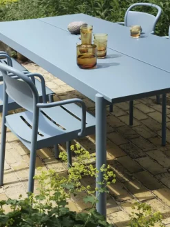 Linear Steel bord 200x75 cm Pale blue