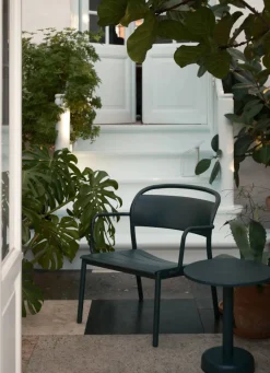 Linear Steel loungefåtölj Dark green