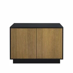 Line skänk walnut/black 2dörrar+1hylla sockel