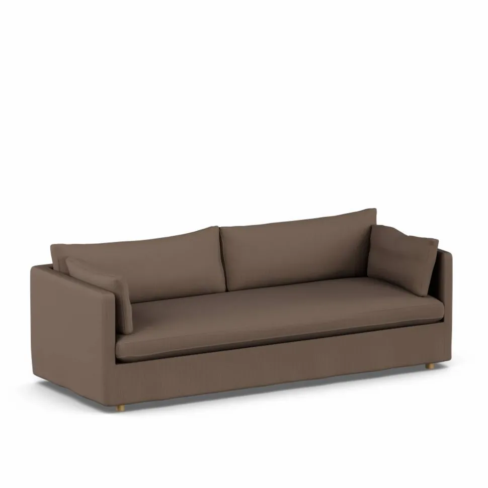 Linnevik soffa Jump brown 1955-vitoljad ek 4-sits med kappa