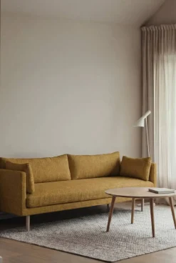 Linnevik soffa Luiza Mustard 3972-vitoljad ek 4-sits