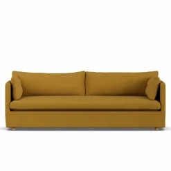 Linnevik soffa Luiza Mustard 3972-vitoljad ek 4-sits med kappa