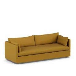 Linnevik soffa Luiza Mustard 3972-vitoljad ek 4-sits med kappa