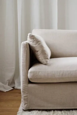 Linnevik soffa Same Beige 6670-vitoljad ek 4-sits med kappa