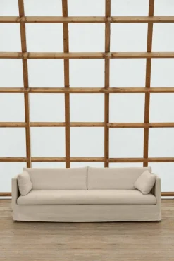 Linnevik soffa Same Beige 6670-vitoljad ek 4-sits med kappa