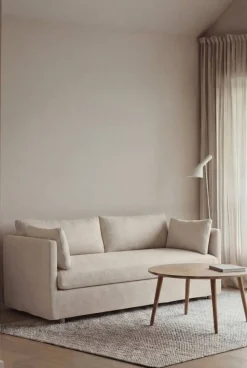 Linnevik soffa Same Off White 6671-vitoljad ek 2-sits med kappa