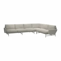 Lissoni PL117 L vänsterställd hörnsoffa Clay 012-rostfritt stål