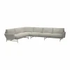 Lissoni PL117 R högerställd hörnsoffa Clay 012-rostfritt stål