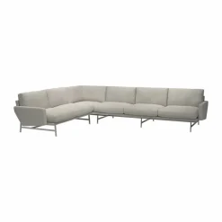 Lissoni PL117 R högerställd hörnsoffa Clay 012-rostfritt stål