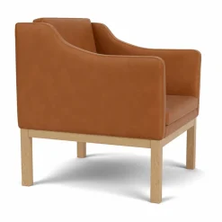 L46 MK155 easy chair karmstol Lackerad ek-läder cognac