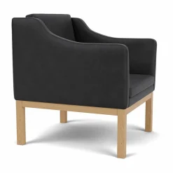 L46 MK155 easy chair karmstol Lackerad ek-läder svart
