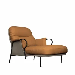 Lyra liggfåtölj läder vintage cognac
