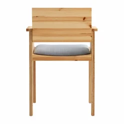 016 Maasto Dining Armchair karmstol Matt oljevaxad furu framsidesklädd grå