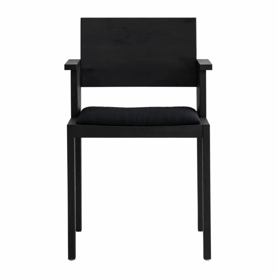 016 Maasto Dining Armchair karmstol Svartbetsad furu klädd sits svart
