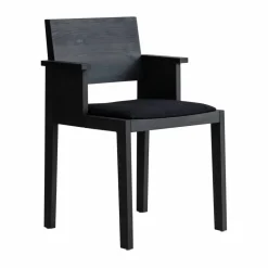016 Maasto Dining Armchair karmstol Svartbetsad furu klädd sits svart