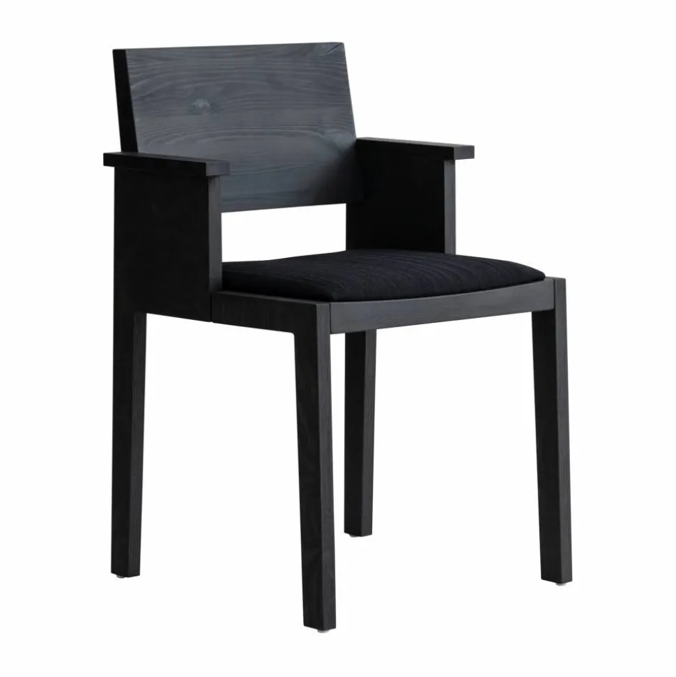 016 Maasto Dining Armchair karmstol Svartbetsad furu klädd sits svart