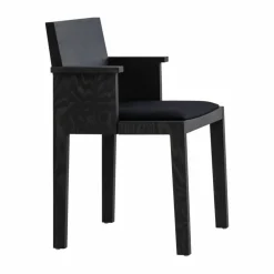 016 Maasto Dining Armchair karmstol Svartbetsad furu klädd sits svart