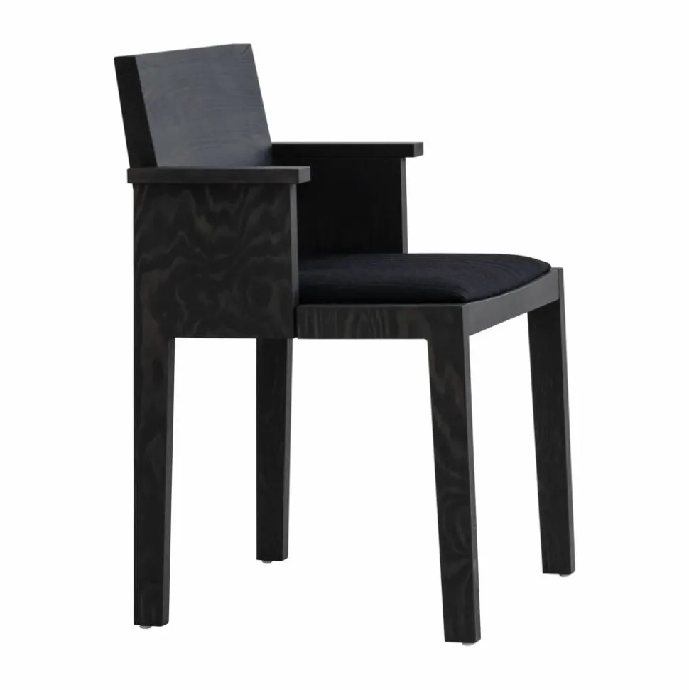 016 Maasto Dining Armchair karmstol Svartbetsad furu klädd sits svart