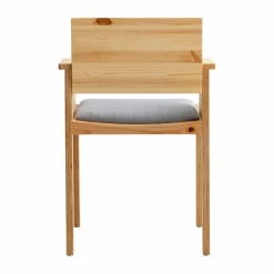 016 Maasto Dining Armchair karmstol Matt oljevaxad furu klädd sits grå