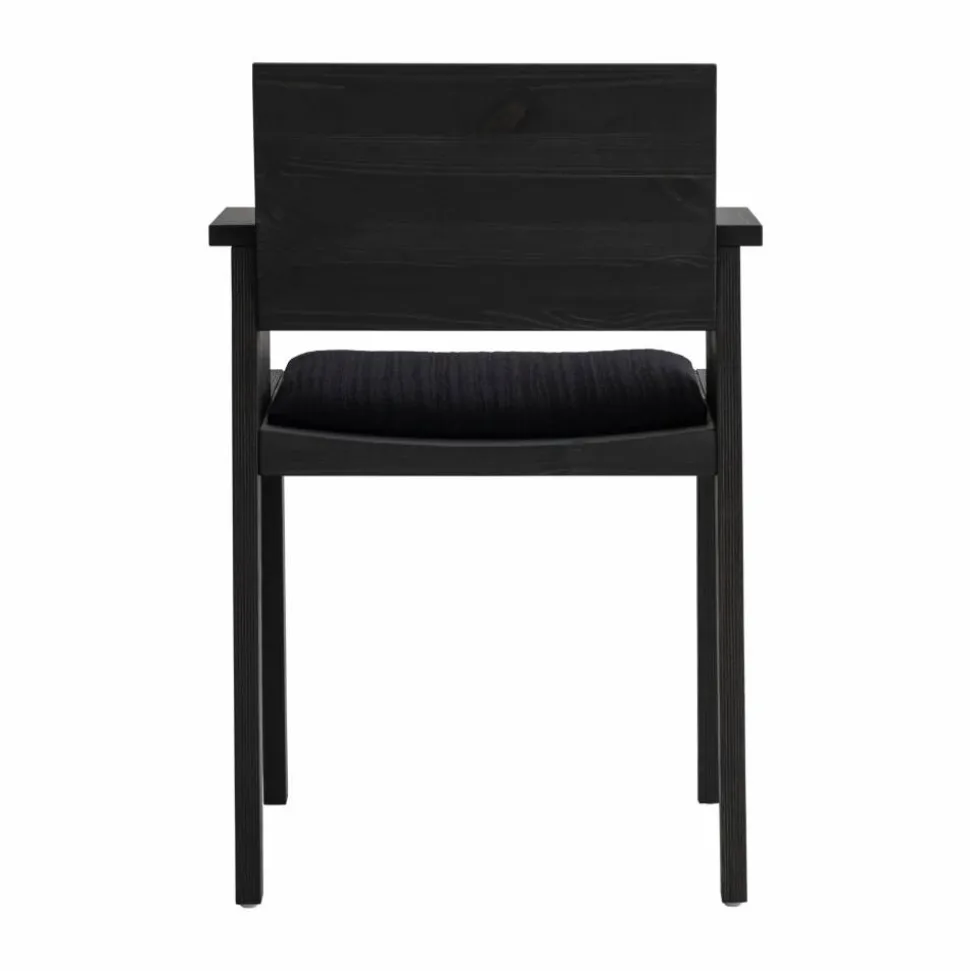 016 Maasto Dining Armchair karmstol Svartbetsad furu framsidesklädd svart