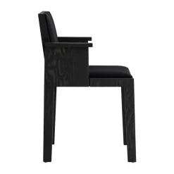 016 Maasto Dining Armchair karmstol Svartbetsad furu framsidesklädd svart