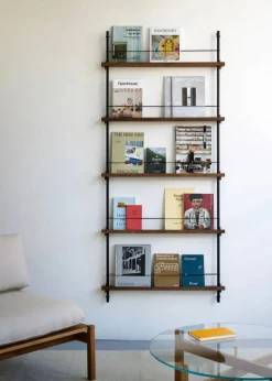 Magazine Shelving tidningsställ Black 85x115x7 cm MS.115.1