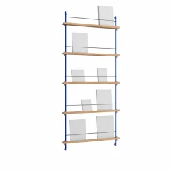 Magazine Shelving tidningsställ Ek-deep blue 85x180x7 cm MS.180.1