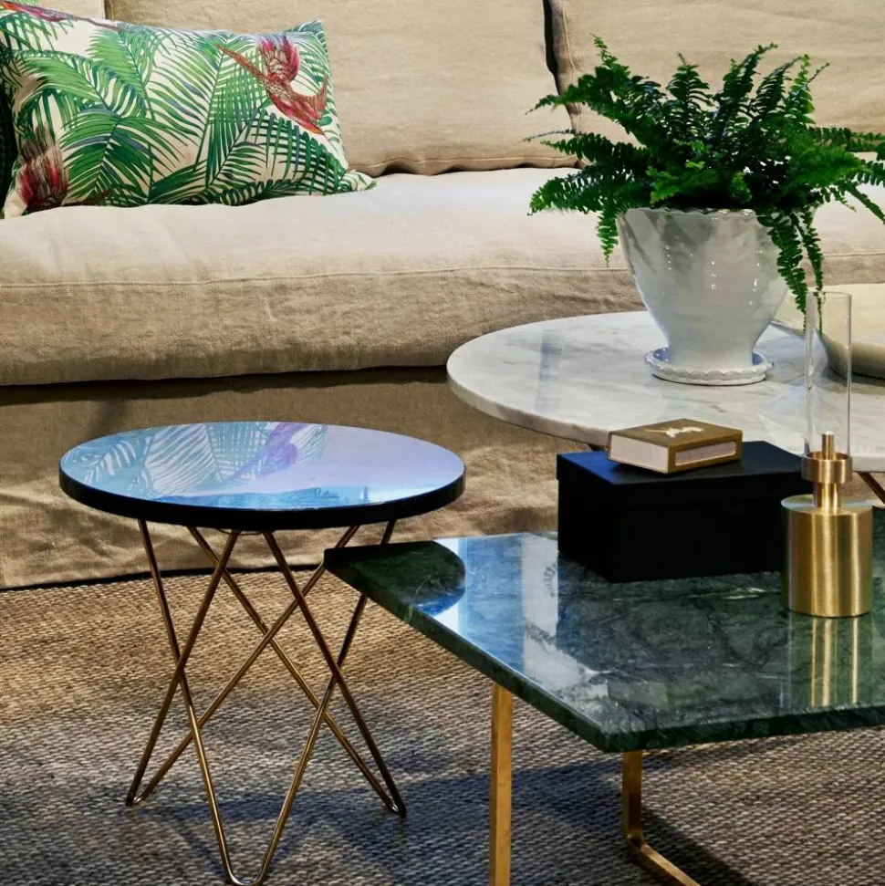 Mini O Table soffbord Marmor marquina mässingsstativ