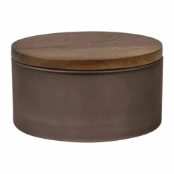 Modest burk med lock Ø10 5 cm Walnut