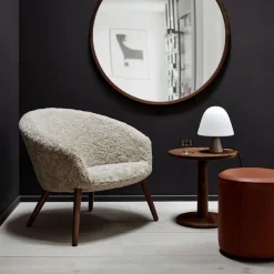 Mono sittpuff Läder omni 301 black-Ø55 cm
