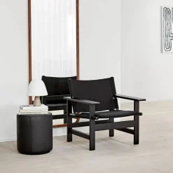 Mono sittpuff Läder omni 301 black-Ø55 cm