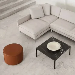 Mono sittpuff Läder omni 301 black-Ø55 cm