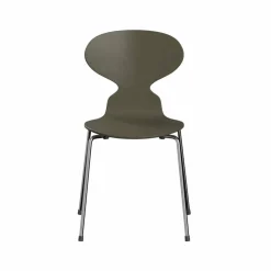 Myran 3101 stol olive green målad ask kromat stålstativ